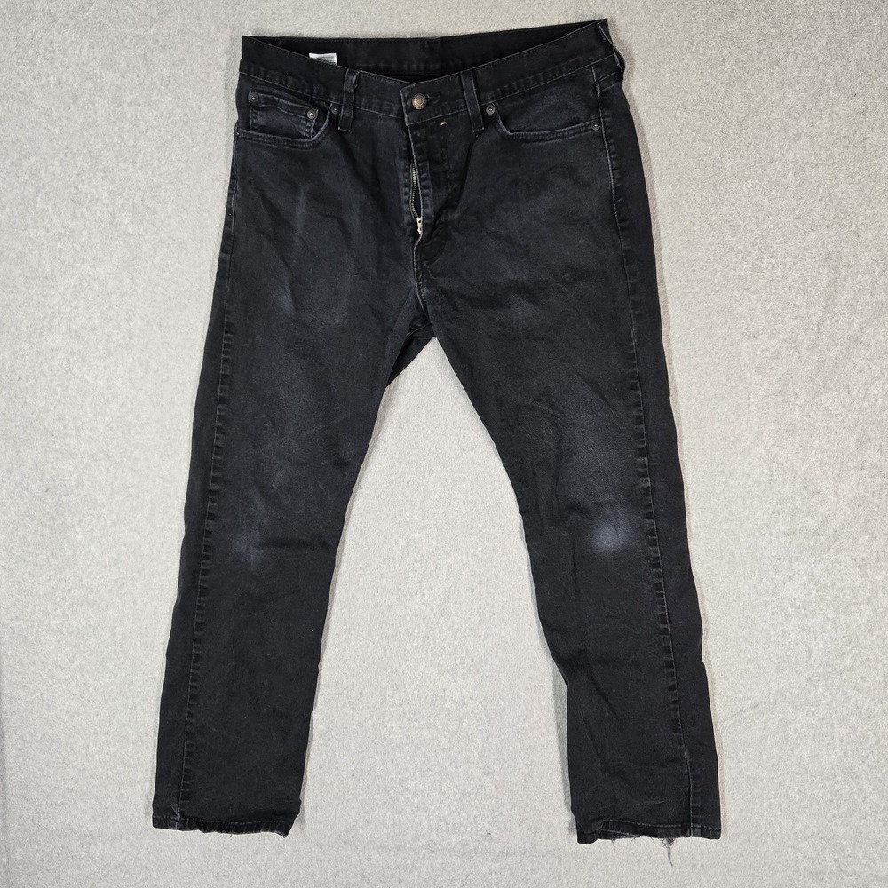 Levi's 513 Men Jeans 33X30 Black Denim Slim Straight 28" Inseam